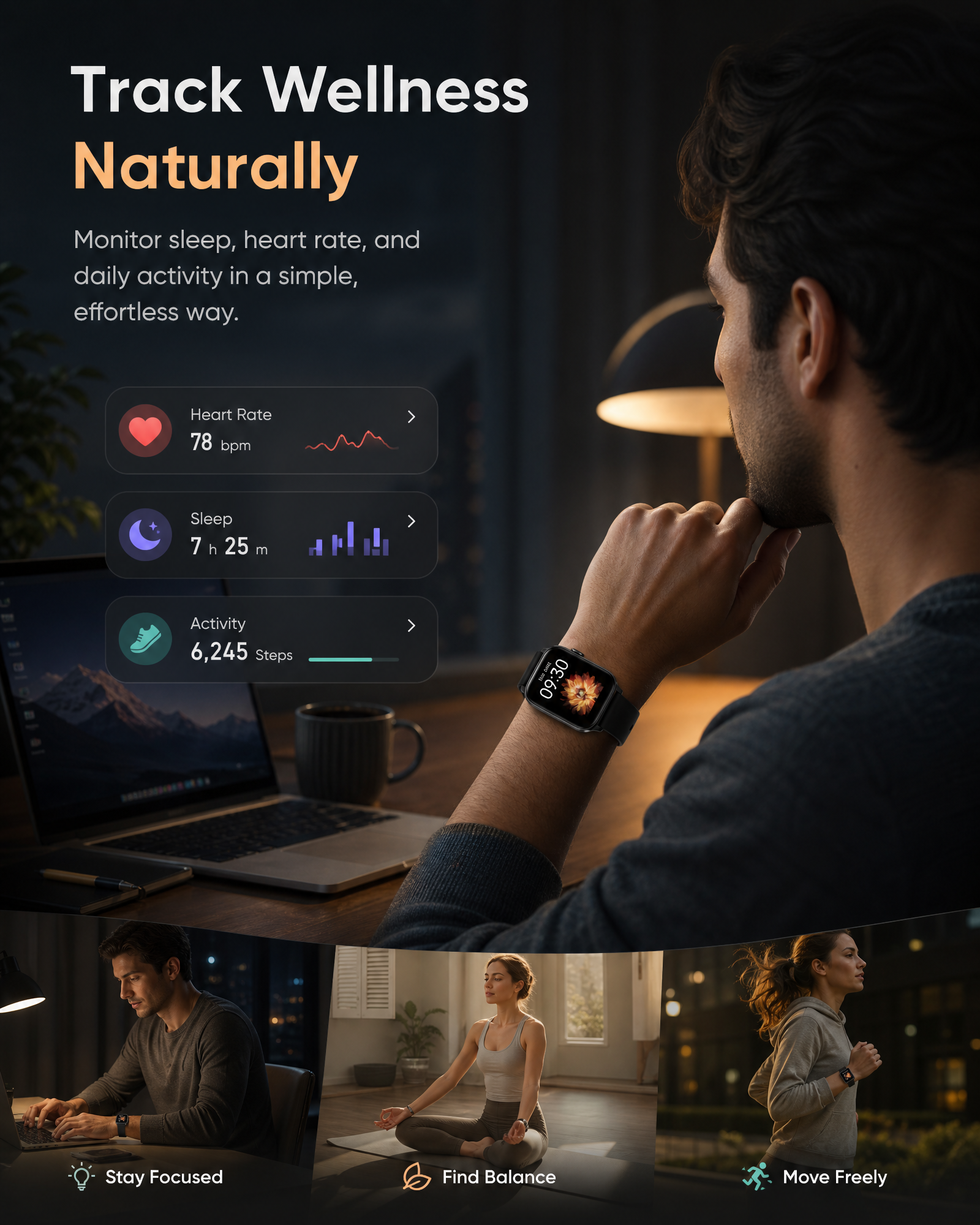Smart Watch for Men Women, 1.85" HD Touch Screen Smartwatch with Bluetooth Answer/Make Calls, Fitness Tracker Compatible with iPhone Samsung Android iOS