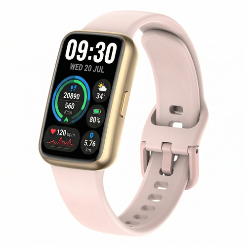 Motivaris Fitness Tracker for Men & Women, 1.47” HD Smart Band, 24/7 Heart Rate & SpO2 Tracking, Sleep Monitor & Step Counter, 100+ Sports Modes, 3ATM Waterproof, Compatible with Android & iOS, Pink